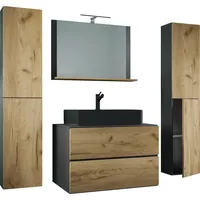 VCM Lendas XL 5-tlg. honig-eiche/anthrazit/schwarz