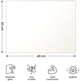ALLboards Schneidebrett Glas 3 30 x 40 cm Weiß