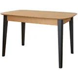 Feldmann-Wohnen Esstisch Orbetello (Tischplatte ausziehbar bis 120-165cm, 1-St., moderne Optik, Tischplatte ausziehbar, geölte Oberfläche), 120-165x80x74,5cm Eiche Natur / Schwarz ausziehbar braun|schwarz