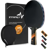 ZTTENLLY Tischtennisschläger - Kohlenstoff-Technologie, 7-lagige Blade, Experte Geschwindigkeit/Kante/Gleichgewicht/Kontrolle, 2mm Schwammstärke, Schutzhülle - Herausragende Schläger für Profis