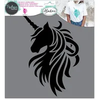 Aladine 81016 Textil-Schablone Einhorn