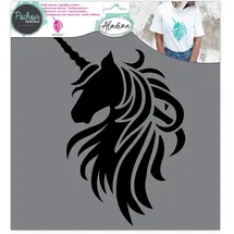 Aladine 81016 Textil-Schablone Einhorn