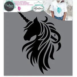 Aladine 81016 Textil-Schablone Einhorn
