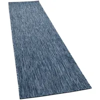 KADIMA DESIGN FLACHWEBTEPPICH, einfarbig, aus Polypropylen, Dunkelblau 80 x 250 cm