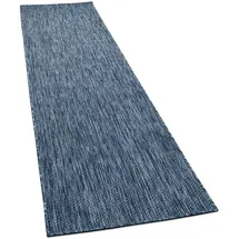 KADIMA DESIGN FLACHWEBTEPPICH, einfarbig, aus Polypropylen, Dunkelblau 80 x 250 cm
