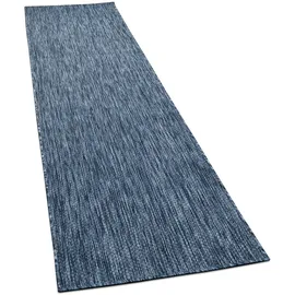 KADIMA DESIGN FLACHWEBTEPPICH, einfarbig, aus Polypropylen, Dunkelblau 80 x 250 cm