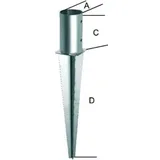 Einschlagbodenhülse tzn 101 f. Rundholz