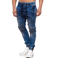 Tazzio Straight-Jeans 16505 Sweat Hose im Biker-Look & Jogger-Stil blau L