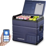 AAOBOSI 54 L Kompressor Kühlbox, Auto Kühlbox Mit WIFI-APP-Steuerung USB-Anschluss, 12/24 V und 100-240 V Kühlbox bis -20 °C für Auto, Lkw, Boot, Reisemobil, Camping