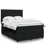 vidaXL Boxspringbett mit Matratze Schwarz 140x200 cm Samt