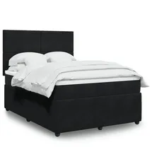 vidaXL Boxspringbett mit Matratze Schwarz 140x200 cm Samt