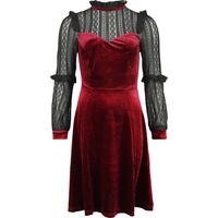 Hell Bunny - Rockabilly Kleid knielang - Bonnie Dress - XS bis XL - für Damen - Größe XL - schwarz/rot - XL
