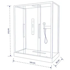 Marwell White XXL Komplettdusche 160 x 85 cm