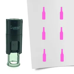 CombiCraft Selbstfärbender Stempel 'Bierflasche' in der Farbe Pink, Ø10mm