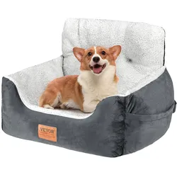 VEVOR Hunde Autositz Vorder/Rücksitz Hundesitz Auto 55x48x31cm 9kg Dunkelgrau
