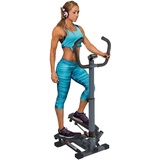 JOCCA Seitlicher Stepper mit Stützstangen, Heimtrainer für Gesäß Bauch Beine, Digitaler Funktionszähler, Maximale Belastung 100 kg, Silberfarben/Schwarz