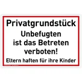 König Werbeanlagen Schild Privatgrundstück 30 x 20 cm Weiß