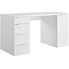 Schreibtisch COMPOSAD Espressso,Schreibtisch, Büroschreibtisch, Computerschreibtisch, weiß (mattweiß, mattweiß, mattweiß), B:146cm H:75,4cm T:59,6cm, Tische, mit 4 Schubladen und 1 Tür