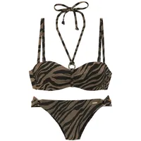 Bruno Banani Bügel-Bandeau-Bikini Damen Schwarz/Gold 42 Cup A