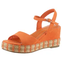 Marco Tozzi Damen Sandalen mit Keilabsatz mit Verstellbarem Riemen Bequem, Orange (Orange), 41 EU