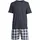 SCHIESSER Pyjama Night & Home Grau kariert / Blau 54
