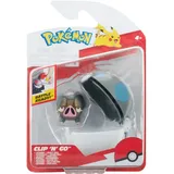 Pokémon PKW3633 - Clip'n'Go Poké Ball - Ferkuli & Schwerball, offizieller Pokéball mit 5 cm Figur