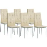 Albatros International Esszimmerstühle RIMINI 6er Set, Beige - Beige