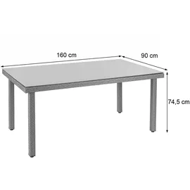 MCW Chieti Gartentisch 160 x 90 x 74 cm braun