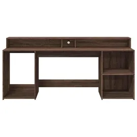 vidaXL Gaming-Tisch Braun Eichen-Optik