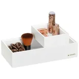 Navaris Aufbewahrungsbox aus Bambus 2er Set - 2x Ordnungsbox Holz Box Schachtel Kiste - Einsatz für Schublade - Organisation Aufbewahrung - stapelbar weiß