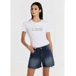 Lois Jeans für Damen. 217332612 Shorts aus Denim im Mom-Fit-Stil - Lange Hose in Navy (26), Lässig, Baumwolle, Marine