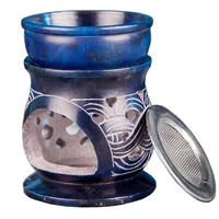 Nklaus Aromalampe Keltischer Knoten mit Sieb aus Speckstein blau