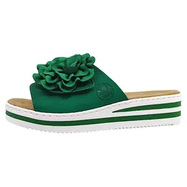 Rieker Damen Pantoletten V0252-52 grün 42 - 42 EU