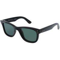 Ray Ban Ray-Ban RBR0502S Wayfarer reverse Damen-Sonnenbrille Vollrand Eckig Acetat-Gestell, Schwarz