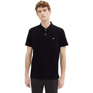 Tom Tailor Herren Basic Piqué Poloshirt - Black, XL