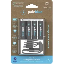 4x Paleblue USB-C Wiederaufladbare AA Batterie