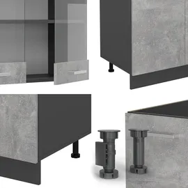 Vicco Küchenzeile R-Line 300 cm Grau