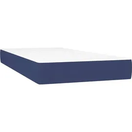 vidaXL Boxspringbett mit Matratze & LED Blau 90x200 cm Stoff