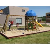 Spielgerüst Klettergerüst aus Holz mit Schaukeln und Rutschen Spielgerät