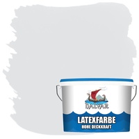 Halvar Latexfarbe hohe Deckkraft Weiß & 100 Farbtöne - abwischbare Wandfarbe für Küche, Bad & Wohnraum Geruchsarm, Abwischbar & Weichmacherfrei (2,5 L, Eisgrau)