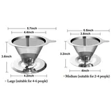 1 Set. Farbe: Silber. Material: Kaffeefilter Und Kaffeefiltertrichter Aus Edelstahl 304.