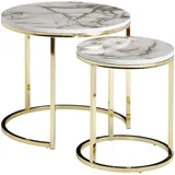 KADIMA DESIGN Beistelltisch Weiß Marmor 80 x 45 x 80 cm