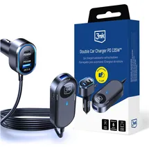 3M 3mk Doppel-Autoladegerät 135W PD QC PPS USB-C USB-A - Schwarz