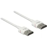 DeLock HDMI Anschlusskabel HDMI-A Stecker 1,5 m Weiß