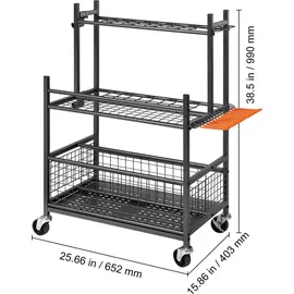 Vevor Gerätehalter Kohlenstoffstahl 652 x 403 x 990 mm schwarz
