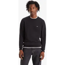 Rundhalspullover LEVI'S "LIGHTWEIGHT HM SWEATER", Herren, Gr. S, schwarz (meteorite), Strick, Obermaterial: 94% Baumwolle, 4% Polyamid, 2% Elasthan, casual, Rundhals, Langarm, Pullover