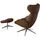 flexlux Relaxsessel FLEXLUX Leder 90 x 107 x 89 cm Braun mit Kopfteil