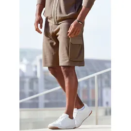 AUTHENTIC LE JOGGER "kurze Sweathose", Herren, Gr. XXL (60/62), N-Gr, braun (hellbraun), Sweatware, Obermaterial: 60% Baumwolle, 40% Polyester, unifarben, regular fit ca. Mitte Knie, Hosen Sweatshorts, Cargotaschen mit Webdetails, Topseller