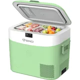 BINGI 22L Kompressor-Kühlbox tragbar, 12/24V DC Auto-Gefrierbox elektrisch mit Schnellkühlung, Mini-Reisekühlschrank für LKW Wohnmobil Camping Picknick Zuhause - Grün