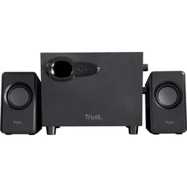 Trust Avora 2.1 PC Lautsprecher mit Subwoofer, 18 W (9 W RMS), Computer Boxen, Kompaktes Format, USB-Betrieb, 3,5 mm AUX Klinke, Lautsprecherset für PC/Laptop - Schwarz